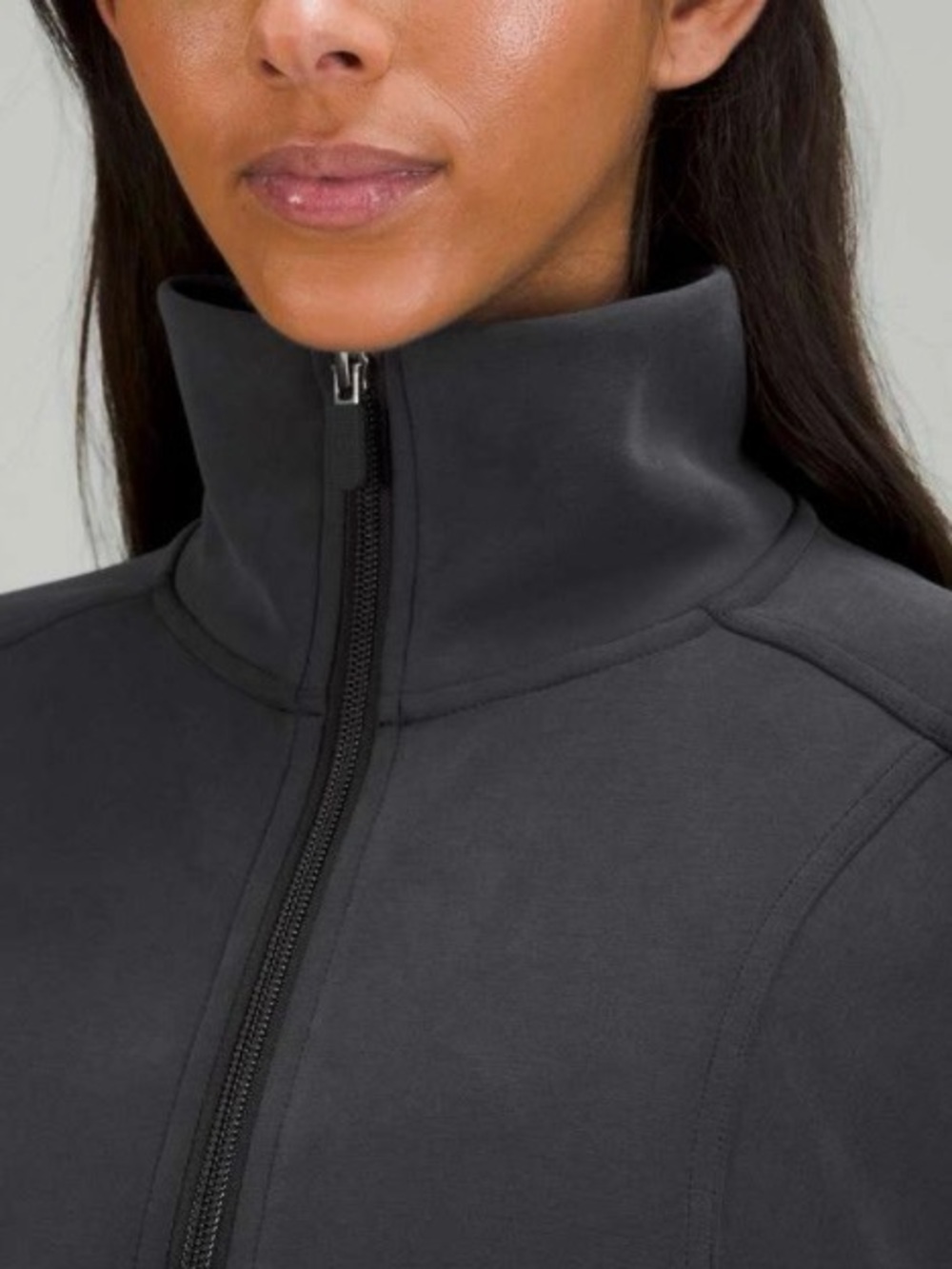 lululemon brushed softstreme funnel neck zip up Charcoal NWT Jacket SIZE 8 - Picture 4 of 8